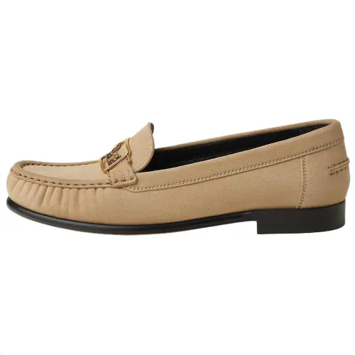 HERMES Kessy Casual Shoes Women's Linen Beige