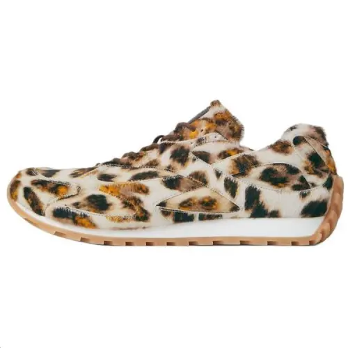 Bottega Veneta Orbit Calfskin Low top Casual Shoes Men's Leopard Print