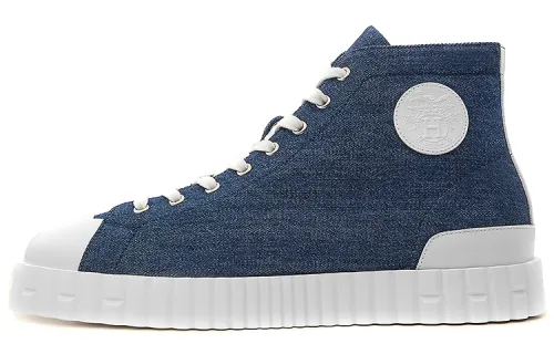 HERMES Climb Skateboard Shoes Men's High Top Dark Blue