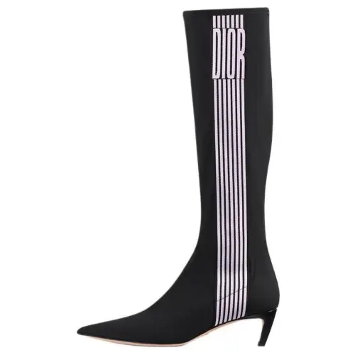 DIOR Optical D Knee high Boots 5CM Women's Black