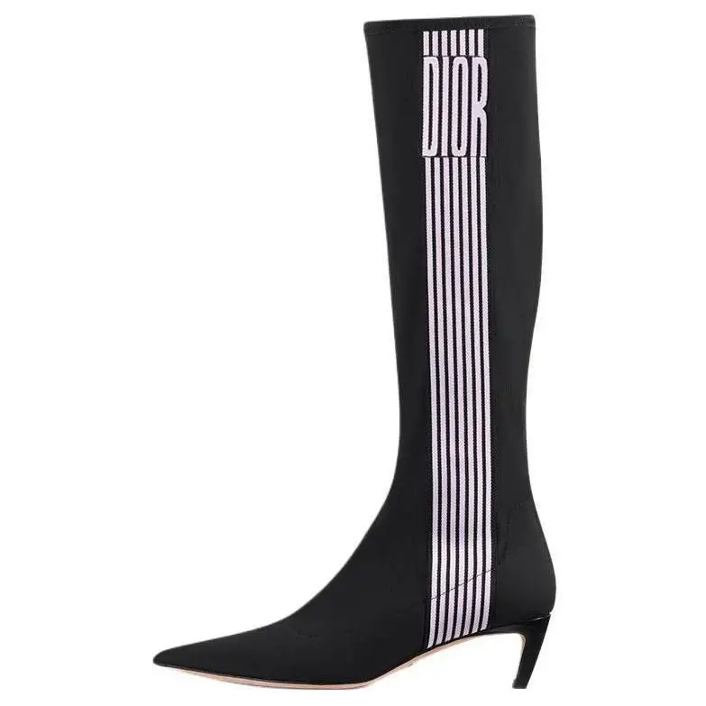 DIOR Optical D Knee high Boots 5CM Women's Black