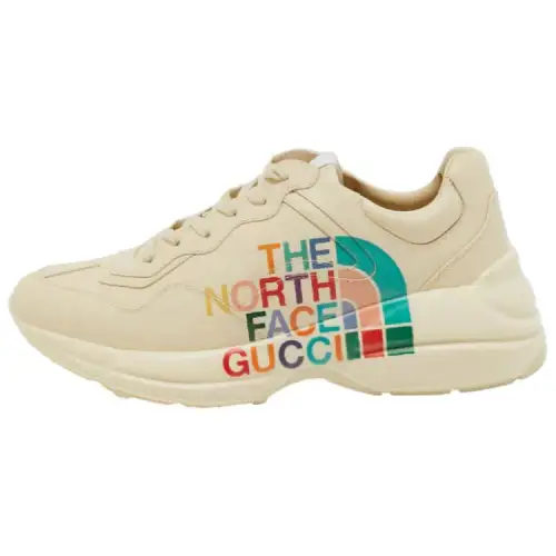 THE NORTH FACE x GUCCI Rhyton Leather Low top Sports Casual Shoes Women's White