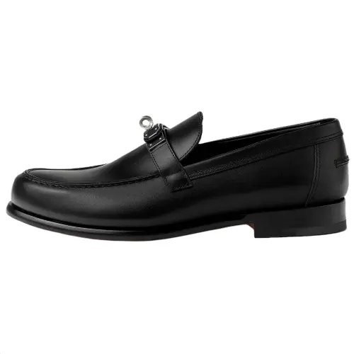 HERMES Destin Calfskin Loafers 2.5cm Men's Black