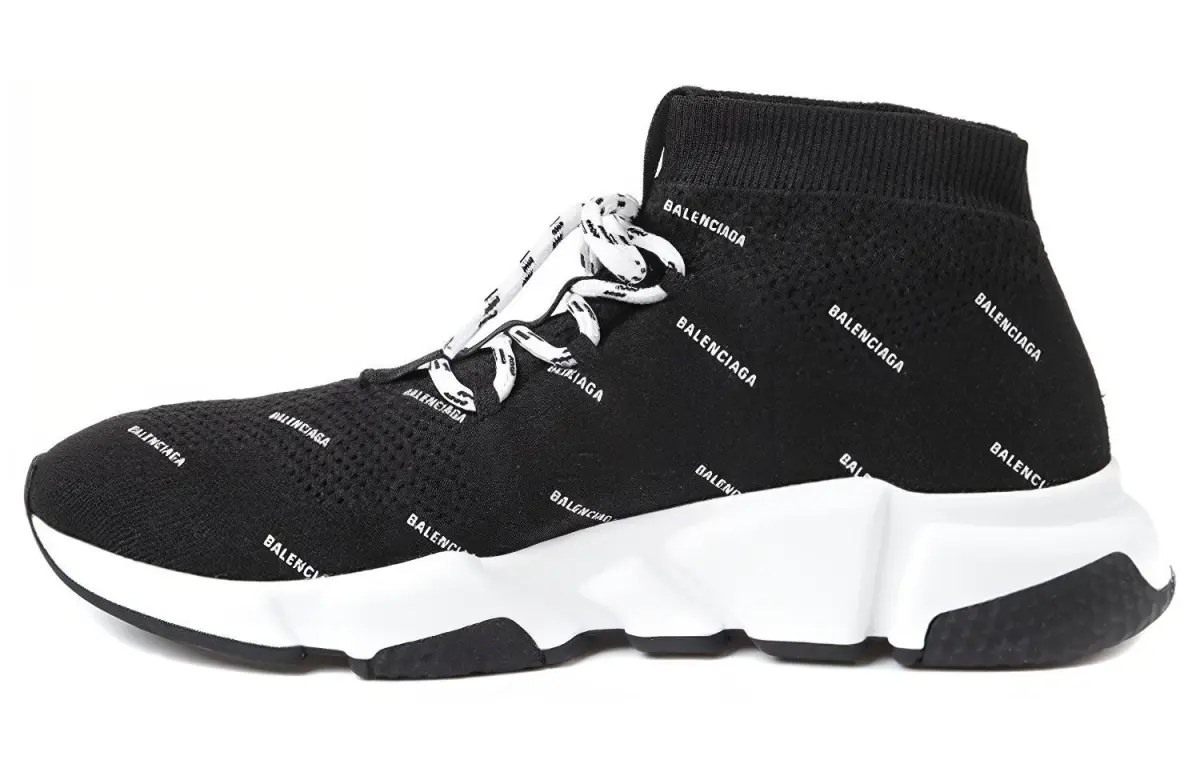 Balenciaga Speed Lace Up All Over Print Black