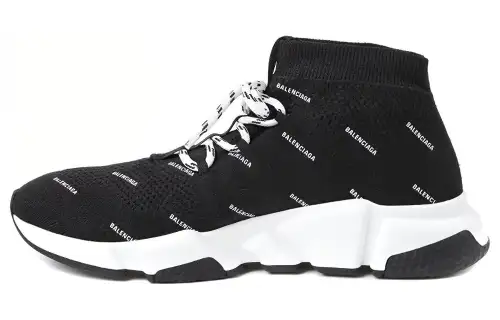 Balenciaga Speed Lace Up All Over Print Black