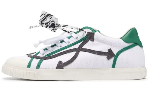 OFF WHITE Stylish Skateboarding Shoes Men's White Green