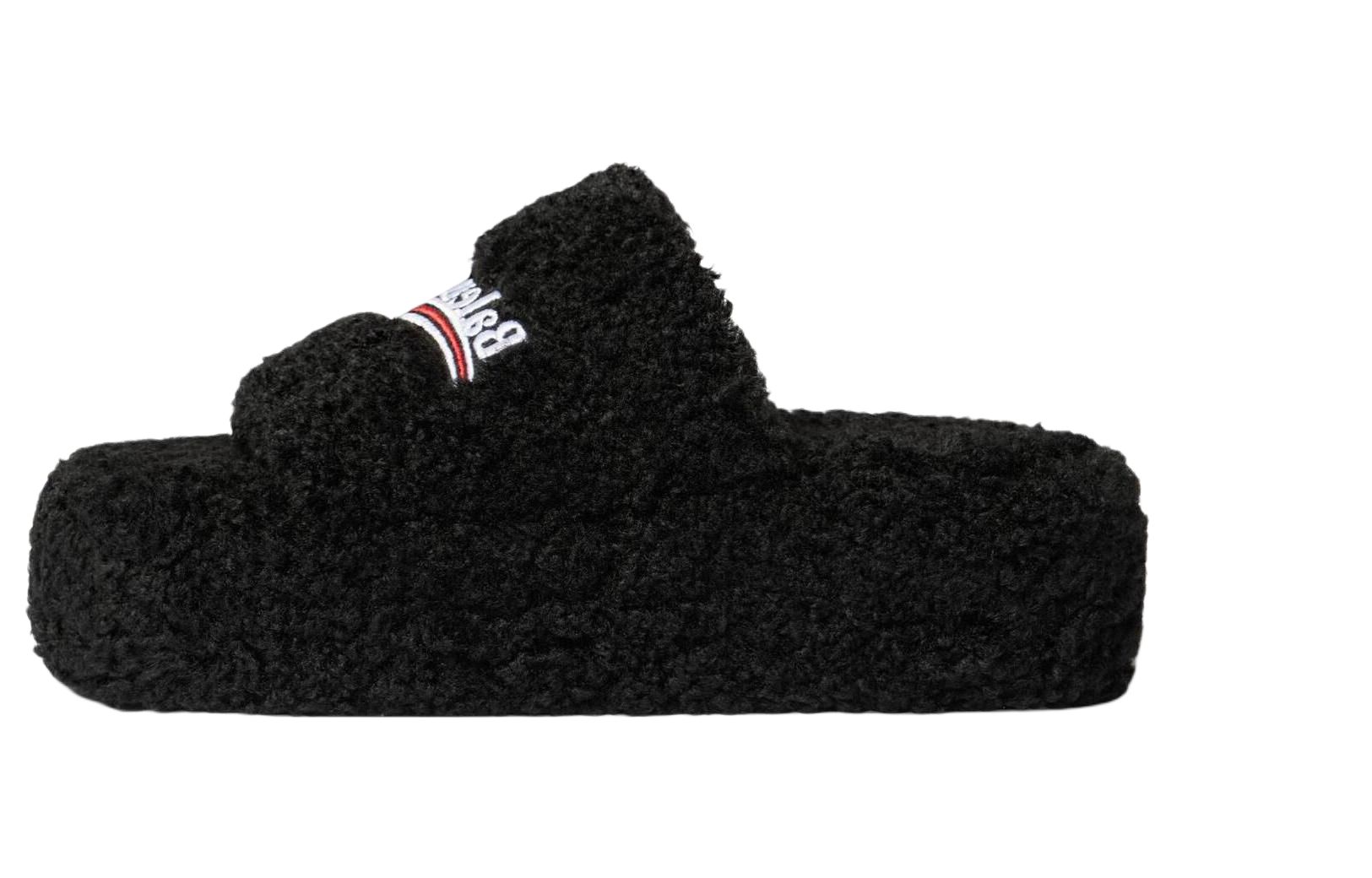 Женские сабо Balenciaga Balenciaga Furry (черный)
