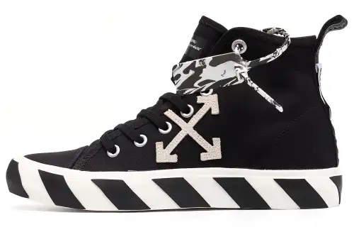 OFF WHITE Mid Top Vulcanized Canvas Sneaker 'Black White'