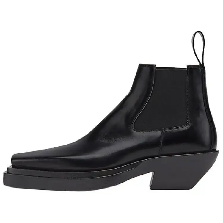 Bottega Veneta Lean Leather Patchwork Short Chelsea Boots Women's Black