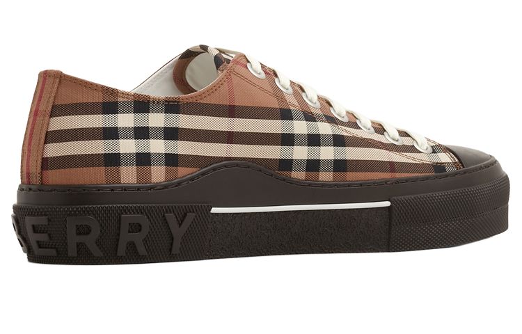 Мужские кеды Burberry Vintage (коричневые в клетку) — фото 4