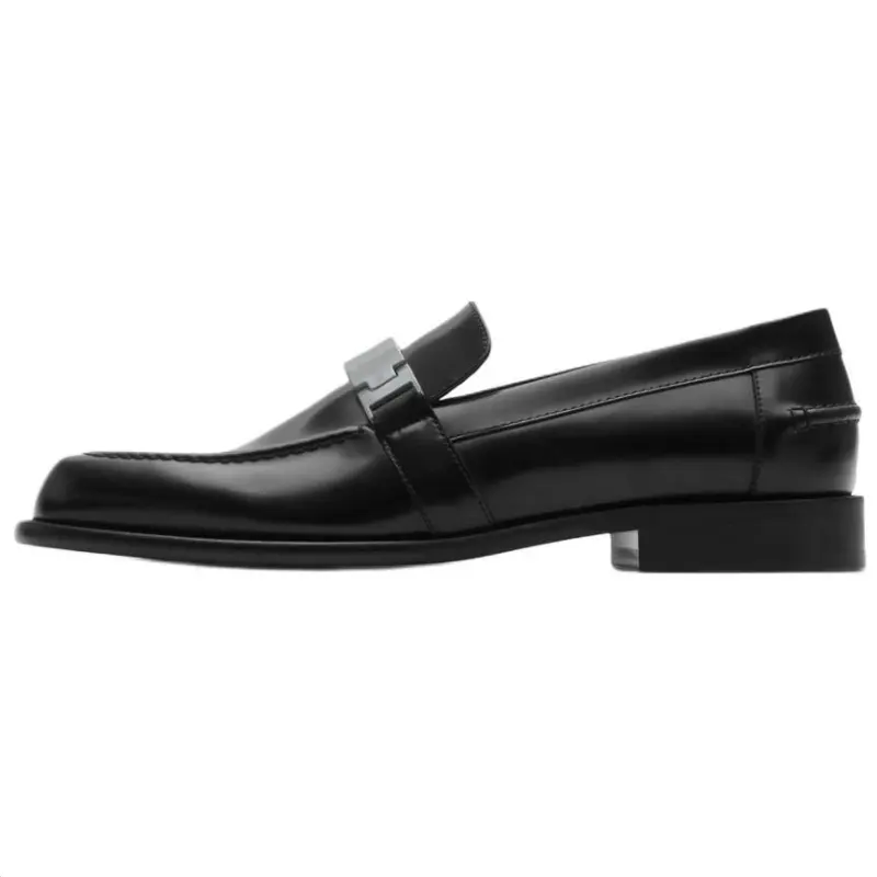 Burberry Tower Calfskin Loafers Women's Black
