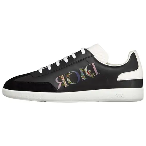 DIOR Flowers Low top Stylish Skateboarding Shoes Men's Black