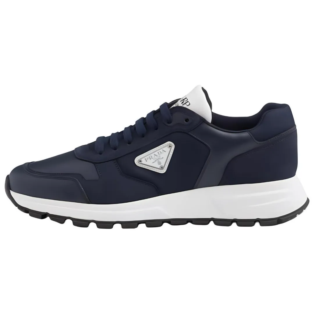 PRADA Triangle-logo Leather Sneakers