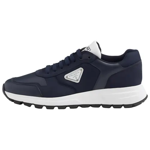 PRADA Triangle-logo Leather Sneakers