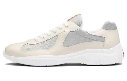 PRADA Patent Leather Low top Casual Shoes Men's Ivory
