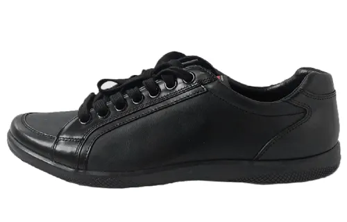 PRADA Leather Low top Sports Casual Shoes Men's Black