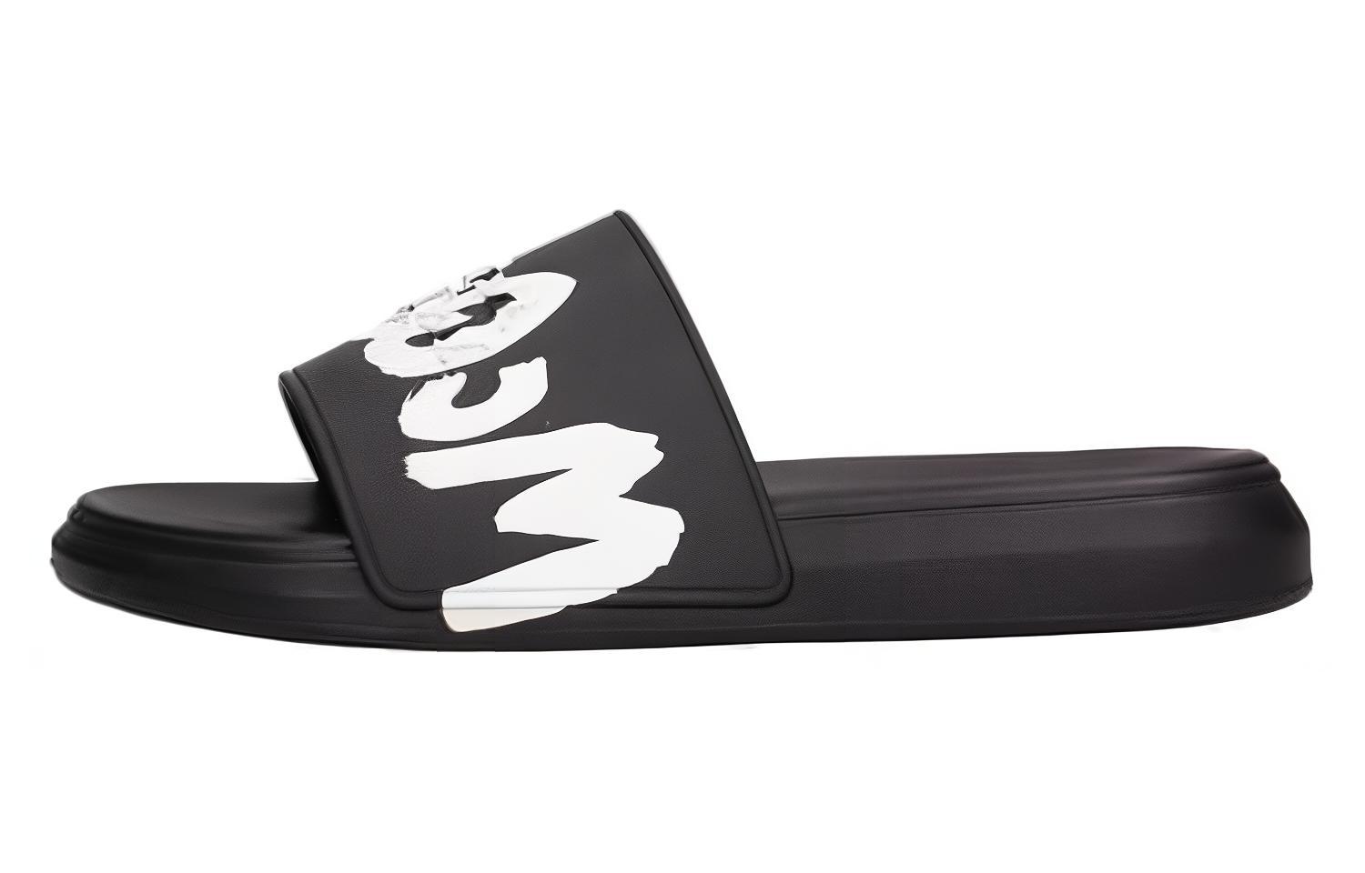 Женские шлепанцы Alexander McQueen Slides (черные)