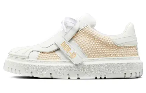 DIOR ID Skateboard Shoes Women's White Beige