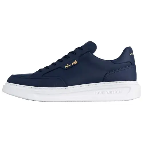 LOUIS VUITTON Beverly Hills Cow Leather Low top Skateboard Shoes Men's Blue