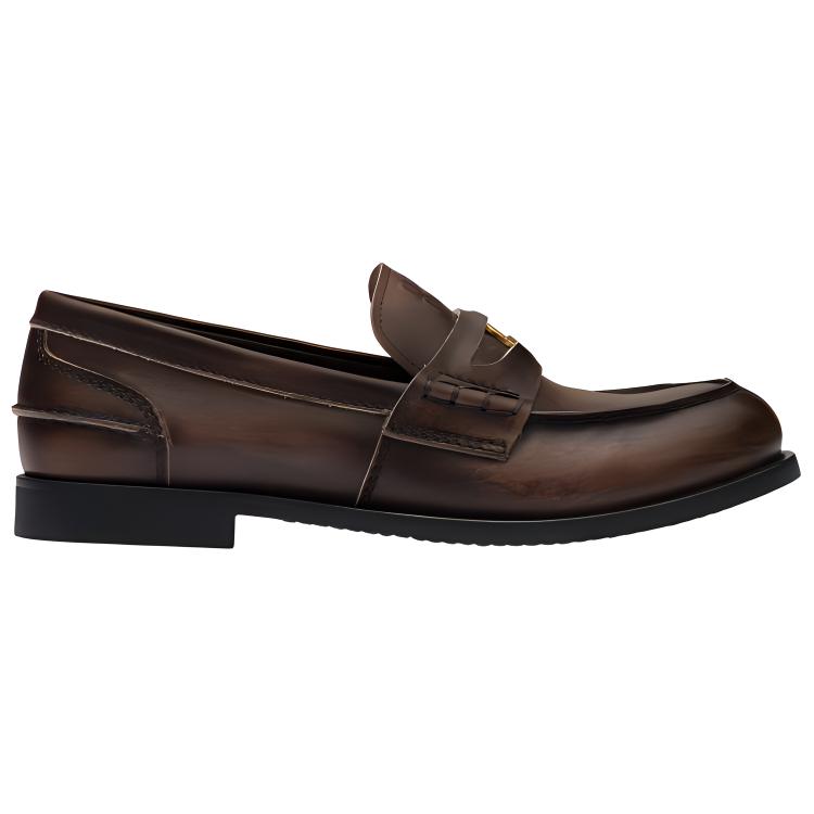 MIU MIU Penny Leather Loafers Women's Ebony