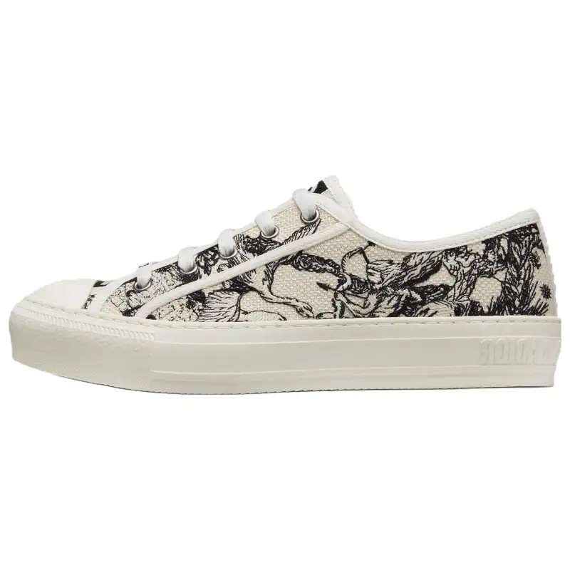 DIOR Walk'n'Dior Sports Low top Stylish Skateboarding Shoes Women's Black White