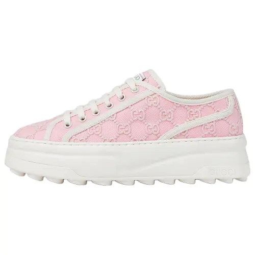 Gucci Wmns Tennis 1977 Low 'Pink Gg Embroidery' Women's