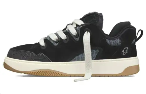 DIOR B9S Puffy Shoes/Skate Shoes Suede Low top Skateboard Shoes Men's Black