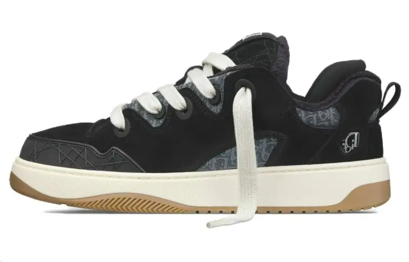 DIOR B9S Puffy Shoes/Skate Shoes Suede Low top Skateboard Shoes Men's Black