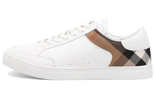 Burberry Low top Stylish Skateboarding Shoes Men's White Brown