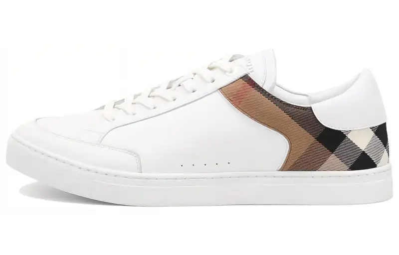 Burberry Low top Stylish Skateboarding Shoes Men's White Brown