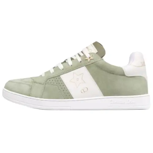 DIOR Star Platform Shoes Suede Low top Skateboard Shoes Women's Light Cactus Green