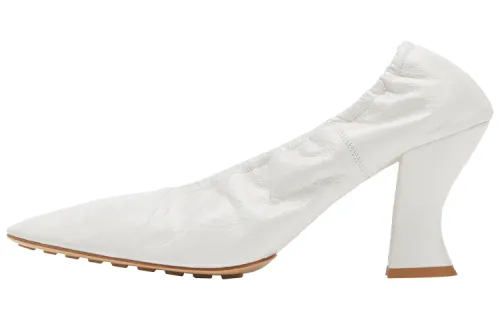 Bottega Veneta Almond Irregular Heel High Heels 7.5cm Women's Optical Fibers White