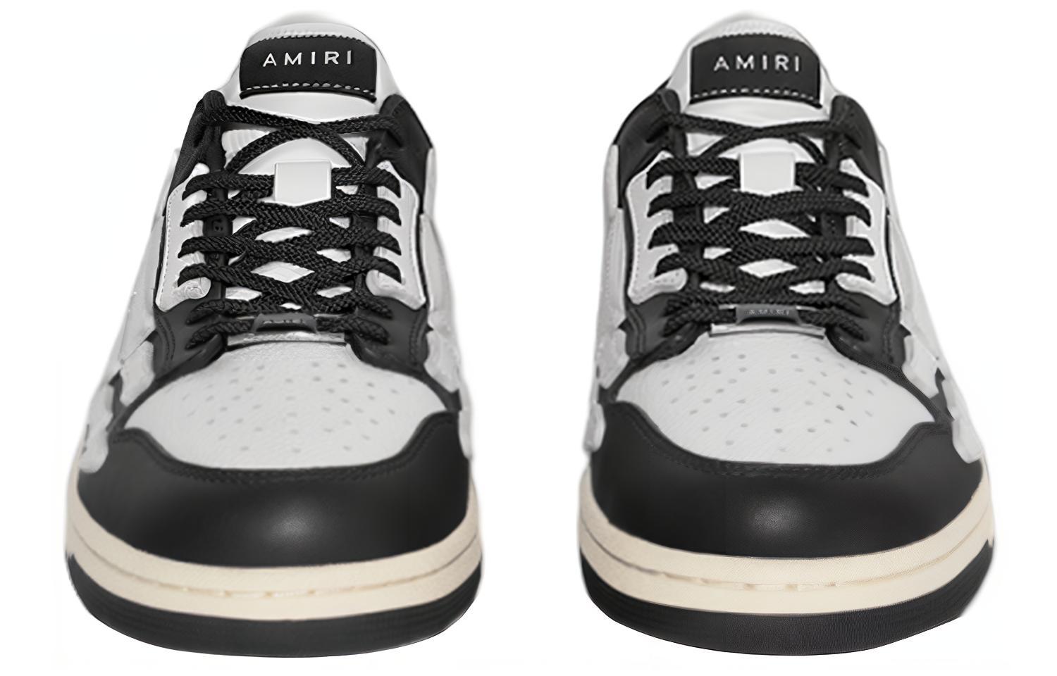 AMIRI Leather Stylish Skateboarding Shoes Women's White Black
