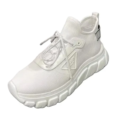 PRADA Cow Leather Low top Casual Shoes Men's White