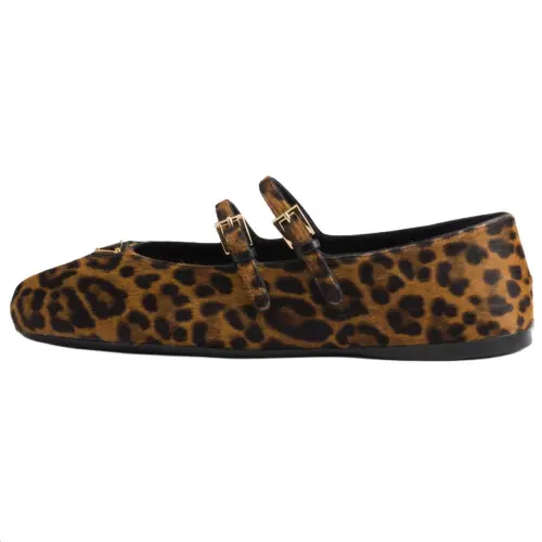 PRADA Flat Mary Jane Shoes Women's Brown