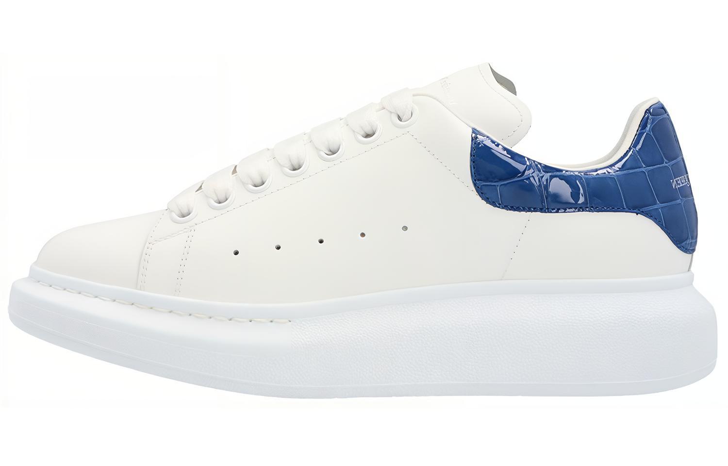 Женские кеды Alexander McQueen Oversized Sneaker (бело-синие)