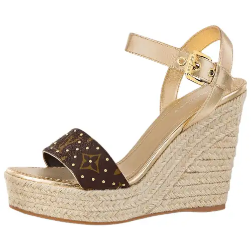 LOUIS VUITTON Starboard Leather One Strap Sandals 8cm Women's Cocoa Brown