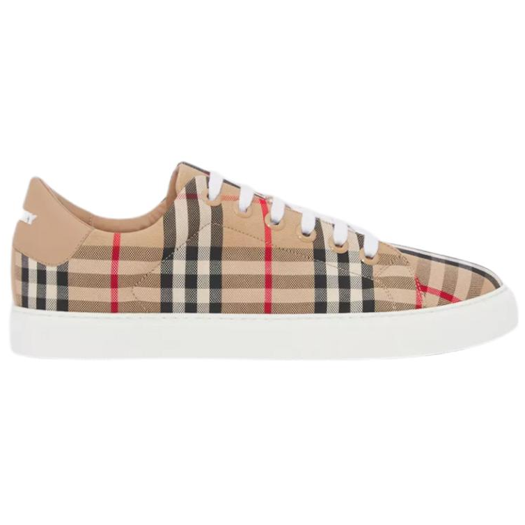 Женские кеды Burberry Check (бежевые) — фото 2