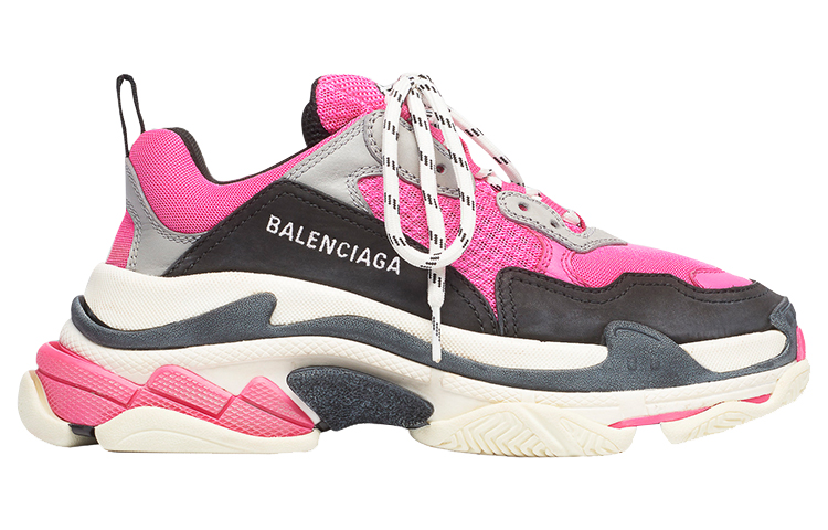 Женские кроссовки Balenciaga Triple S (черно-розовые) — фото 2