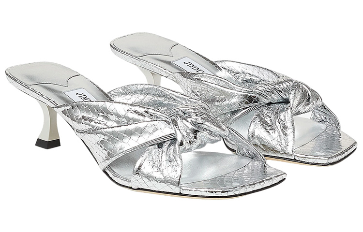 Jimmy Choo Avenue 50mm Metallic-effect Mules