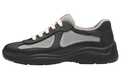 PRADA America's Cup Textile, Rubber Low top Sports Casual Shoes Women's Black