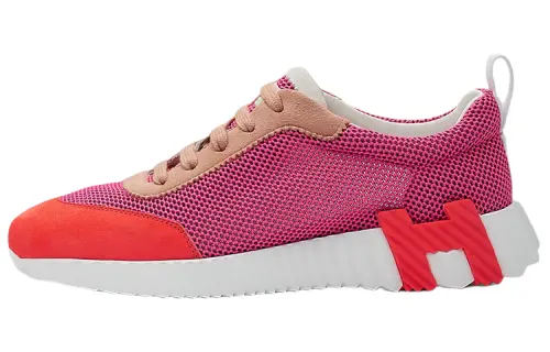 HERMES Bouncing Low top Casual Shoes Women's Red