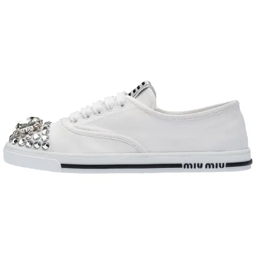 MIU MIU Low top Stylish Skateboarding Shoes Women's White