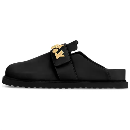 LOUIS VUITTON Cosy Comfort Closed Toe Slippers Women's Black