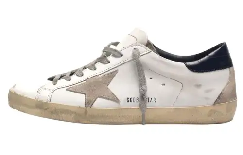 Golden Goose Super Star Pu Low top Stylish Skateboarding Shoes Men's Beige White Black Distressed
