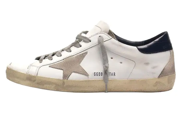 Golden Goose Super Star Pu Low top Stylish Skateboarding Shoes Men's Beige White Black Distressed