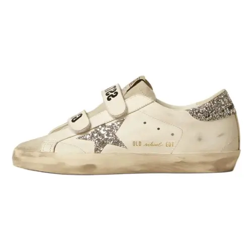 Golden Goose Women's Old School 'White Silver Glitter'