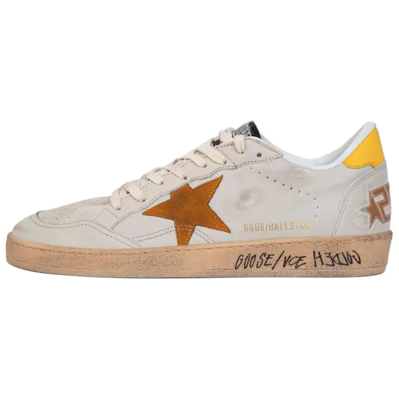 Golden Goose Ball Star Suede Low top Skateboard Shoes Men's Light Gray