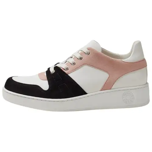 HERMES Free Leather Low top Stylish Skateboarding Shoes Women's White Pink Black