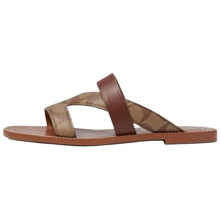 COACH Harlan Antibacterial Slide Slippers Women's Brown